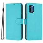 For Nokia C300 Skin Feel Solid Color Leather Phone Case with Lanyard(Lake Blue) - 2