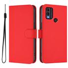 For Nokia C22 Skin Feel Solid Color Leather Phone Case with Lanyard(Red) - 2