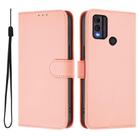 For Nokia C22 Skin Feel Solid Color Leather Phone Case with Lanyard(Pink) - 2