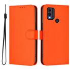 For Nokia C22 Skin Feel Solid Color Leather Phone Case with Lanyard(Orange) - 2
