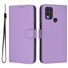 For Nokia C22 Skin Feel Solid Color Leather Phone Case with Lanyard(Lavender Purple) - 2