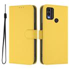 For Nokia C22 Skin Feel Solid Color Leather Phone Case with Lanyard(Lemon Yellow) - 2