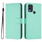 For Nokia C22 Skin Feel Solid Color Leather Phone Case with Lanyard(Mint Green) - 2