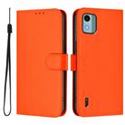 For Nokia C12 Skin Feel Solid Color Leather Phone Case with Lanyard(Orange) - 2