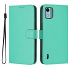For Nokia C12 Skin Feel Solid Color Leather Phone Case with Lanyard(Green) - 2