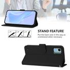 For Nokia C12 Skin Feel Solid Color Leather Phone Case with Lanyard(Black) - 3