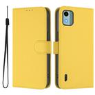 For Nokia C12 Skin Feel Solid Color Leather Phone Case with Lanyard(Lemon Yellow) - 2