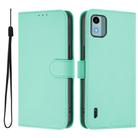 For Nokia C12 Skin Feel Solid Color Leather Phone Case with Lanyard(Mint Green) - 2