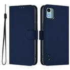 For Nokia C12 Skin Feel Solid Color Leather Phone Case with Lanyard(Navy Blue) - 2