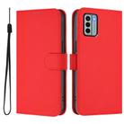 For Nokia G22 Skin Feel Solid Color Leather Phone Case with Lanyard(Red) - 2