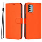 For Nokia G22 Skin Feel Solid Color Leather Phone Case with Lanyard(Orange) - 2