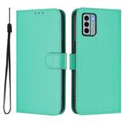 For Nokia G22 Skin Feel Solid Color Leather Phone Case with Lanyard(Green) - 2