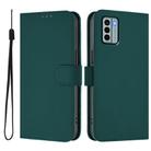 For Nokia G22 Skin Feel Solid Color Leather Phone Case with Lanyard(Dark Green) - 2