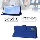 For Nokia C02 Skin Feel Solid Color Leather Phone Case with Lanyard(Dark Blue) - 3