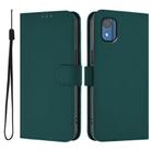 For Nokia C02 Skin Feel Solid Color Leather Phone Case with Lanyard(Dark Green) - 2
