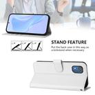 For Nokia C02 Skin Feel Solid Color Leather Phone Case with Lanyard(White) - 3