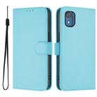 For Nokia C02 Skin Feel Solid Color Leather Phone Case with Lanyard(Sky Blue) - 2