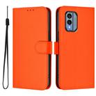 For Nokia X30 5G Skin Feel Solid Color Leather Phone Case with Lanyard(Orange) - 2