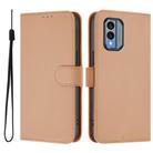 For Nokia X30 5G Skin Feel Solid Color Leather Phone Case with Lanyard(Nude) - 2