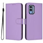 For Nokia X30 5G Skin Feel Solid Color Leather Phone Case with Lanyard(Lavender Purple) - 2