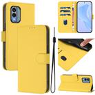 For Nokia X30 5G Skin Feel Solid Color Leather Phone Case with Lanyard(Lemon Yellow) - 1