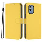 For Nokia X30 5G Skin Feel Solid Color Leather Phone Case with Lanyard(Lemon Yellow) - 2