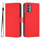 For Nokia G400 Skin Feel Solid Color Leather Phone Case with Lanyard(Red) - 2