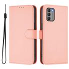 For Nokia G400 Skin Feel Solid Color Leather Phone Case with Lanyard(Pink) - 2