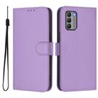 For Nokia G400 Skin Feel Solid Color Leather Phone Case with Lanyard(Lavender Purple) - 2
