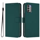 For Nokia G400 Skin Feel Solid Color Leather Phone Case with Lanyard(Dark Green) - 2