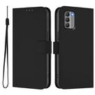 For Nokia G400 Skin Feel Solid Color Leather Phone Case with Lanyard(Black) - 2