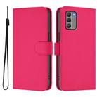 For Nokia G400 Skin Feel Solid Color Leather Phone Case with Lanyard(Rose Red) - 2
