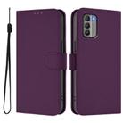 For Nokia G400 Skin Feel Solid Color Leather Phone Case with Lanyard(Violet) - 2