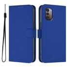 For Nokia G11 4G / G21 4G Skin Feel Solid Color Leather Phone Case with Lanyard(Dark Blue) - 2