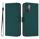 For Nokia G11 4G / G21 4G Skin Feel Solid Color Leather Phone Case with Lanyard(Dark Green) - 2