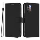 For Nokia G11 4G / G21 4G Skin Feel Solid Color Leather Phone Case with Lanyard(Black) - 2