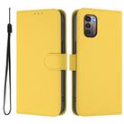 For Nokia G11 4G / G21 4G Skin Feel Solid Color Leather Phone Case with Lanyard(Lemon Yellow) - 2