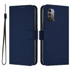 For Nokia G11 4G / G21 4G Skin Feel Solid Color Leather Phone Case with Lanyard(Navy Blue) - 2