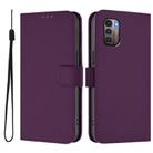 For Nokia G11 4G / G21 4G Skin Feel Solid Color Leather Phone Case with Lanyard(Violet) - 3
