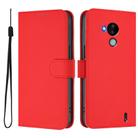 For Nokia C30 Skin Feel Solid Color Leather Phone Case with Lanyard(Red) - 2