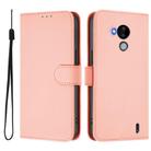 For Nokia C30 Skin Feel Solid Color Leather Phone Case with Lanyard(Pink) - 2