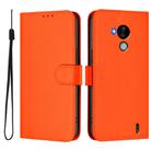 For Nokia C30 Skin Feel Solid Color Leather Phone Case with Lanyard(Orange) - 2