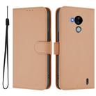 For Nokia C30 Skin Feel Solid Color Leather Phone Case with Lanyard(Nude) - 2