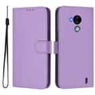 For Nokia C30 Skin Feel Solid Color Leather Phone Case with Lanyard(Lavender Purple) - 2