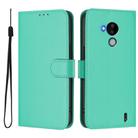 For Nokia C30 Skin Feel Solid Color Leather Phone Case with Lanyard(Green) - 2