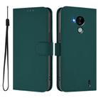 For Nokia C30 Skin Feel Solid Color Leather Phone Case with Lanyard(Dark Green) - 2