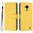 For Nokia C30 Skin Feel Solid Color Leather Phone Case with Lanyard(Lemon Yellow) - 2
