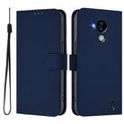 For Nokia C30 Skin Feel Solid Color Leather Phone Case with Lanyard(Navy Blue) - 2