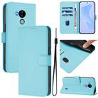 For Nokia C30 Skin Feel Solid Color Leather Phone Case with Lanyard(Sky Blue) - 1