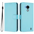 For Nokia C30 Skin Feel Solid Color Leather Phone Case with Lanyard(Sky Blue) - 2